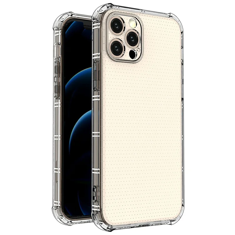 SHANWO For iPhone 12 Pro Max Case Straight Edge Clear Shockproof TPU Phone Back Cover
