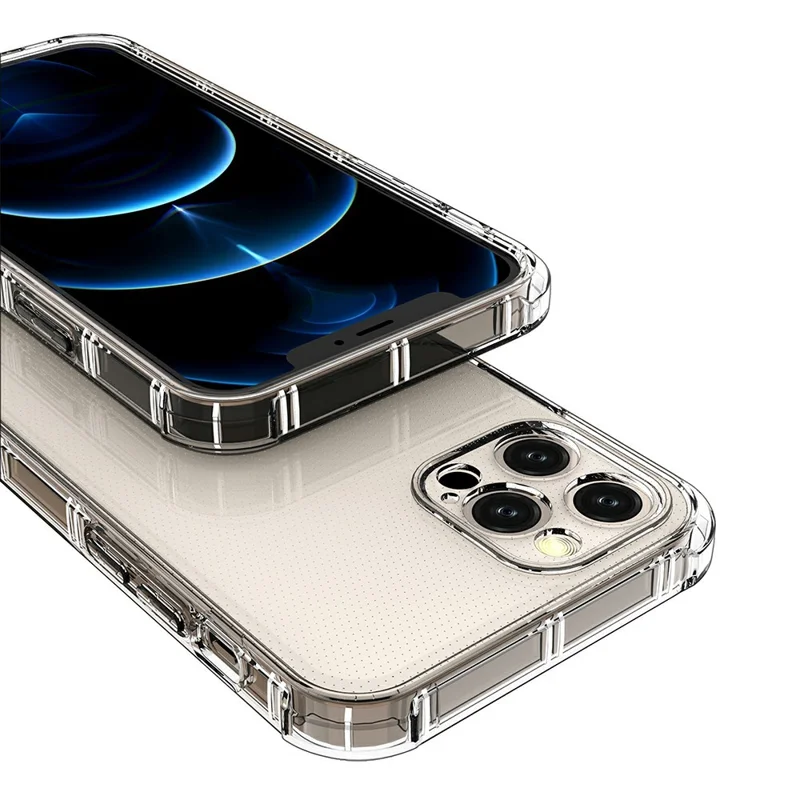 SHANWO For iPhone 12 Pro Max Case Straight Edge Clear Shockproof TPU Phone Back Cover