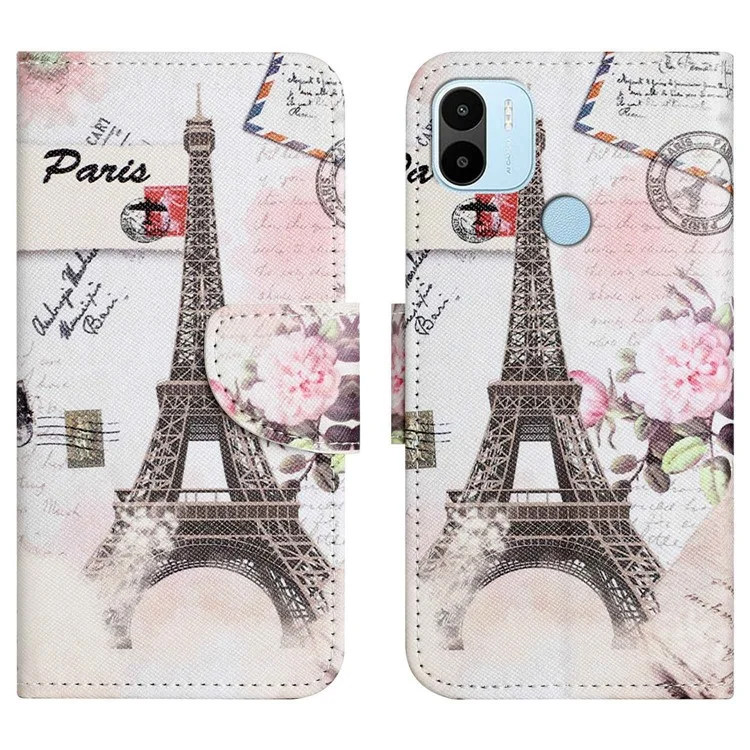 Para Xiaomi Redmi A1 4G Textura Cruzada PU Cuero Billetera Patrillo Patrillo Diseño Cierre Magnético Cubierta de Soporte Folio Folio Folio - Torre