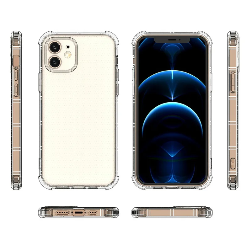 SHANWO Funda Transparente Antigolpes con Bordes Rectos para iPhone 12 mini
