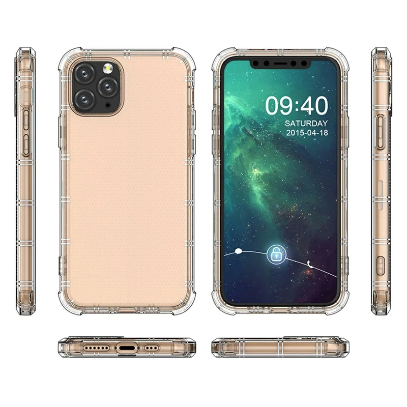 SHANWO For iPhone 11 Pro Case Straight Edge Clear Shockproof TPU Phone Back Cover