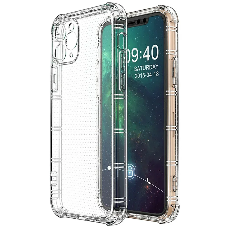 SHANWO For iPhone 11 Pro Case Straight Edge Clear Shockproof TPU Phone Back Cover