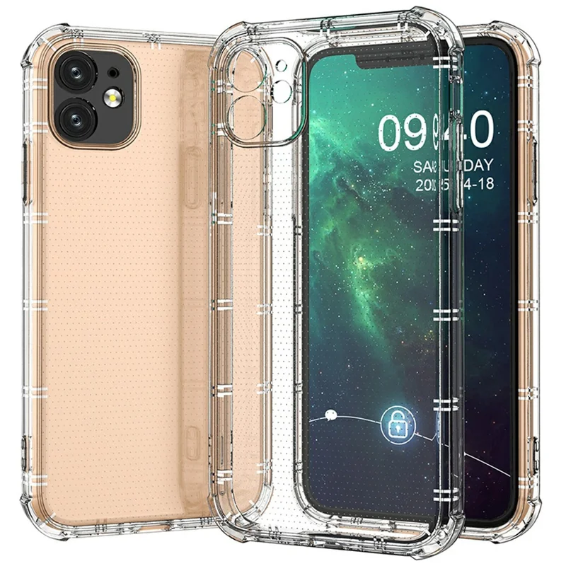 SHANWO For iPhone 11 Case Straight Edge Clear Shockproof TPU Phone Back Cover