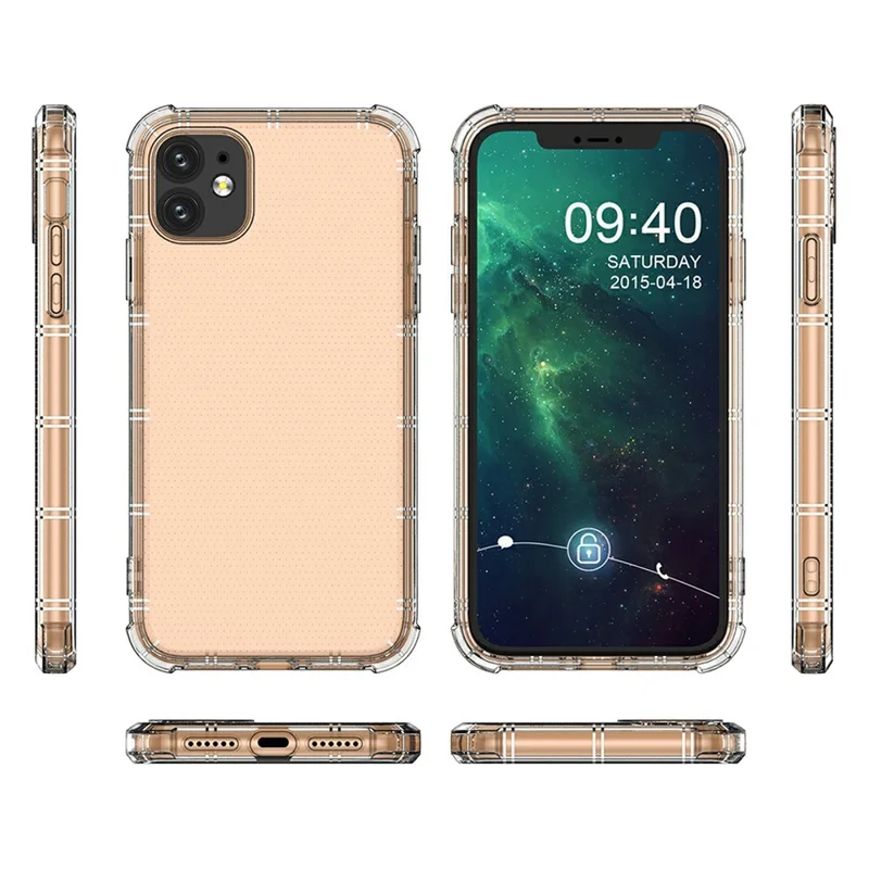 SHANWO For iPhone 11 Case Straight Edge Clear Shockproof TPU Phone Back Cover