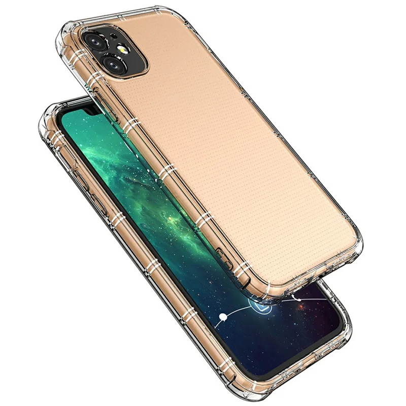 SHANWO For iPhone 11 Case Straight Edge Clear Shockproof TPU Phone Back Cover