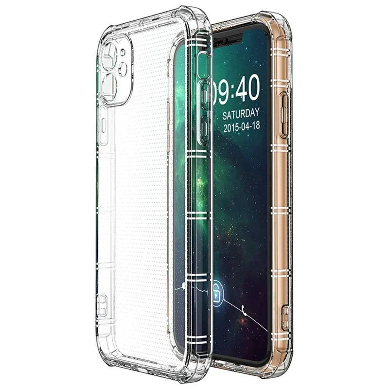 SHANWO For iPhone 11 Case Straight Edge Clear Shockproof TPU Phone Back Cover