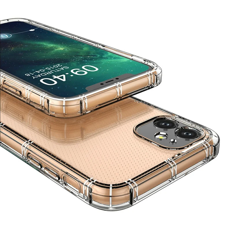 SHANWO For iPhone 11 Case Straight Edge Clear Shockproof TPU Phone Back Cover
