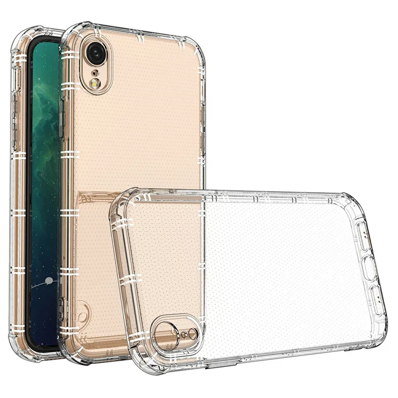 Capa SHANWO para iPhone XR com Borda Reta, Transparente e Resistente a Impactos em TPU para Celular
