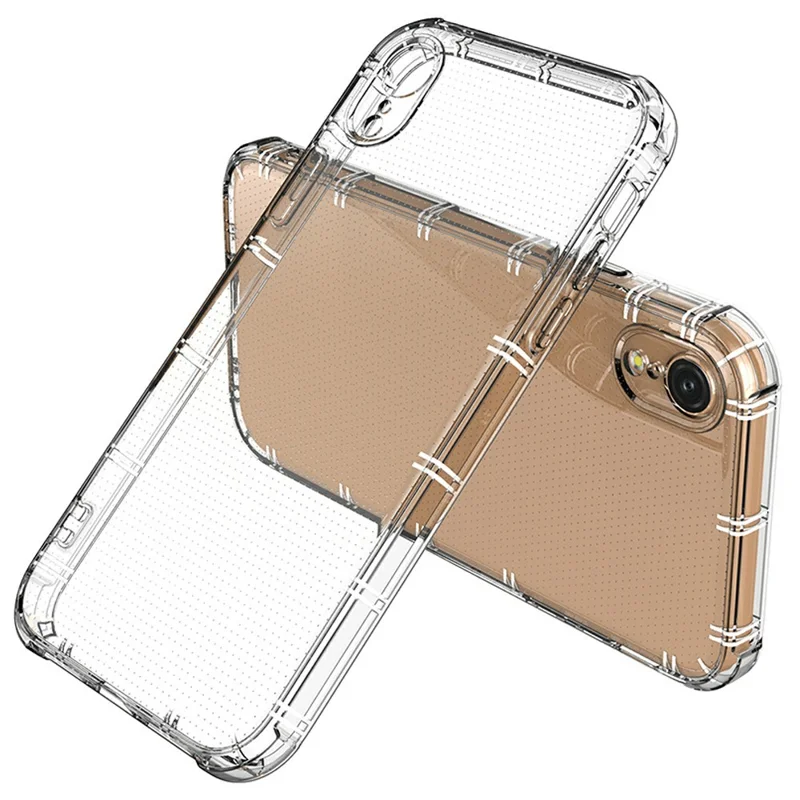 Capa SHANWO para iPhone XR com Borda Reta, Transparente e Resistente a Impactos em TPU para Celular