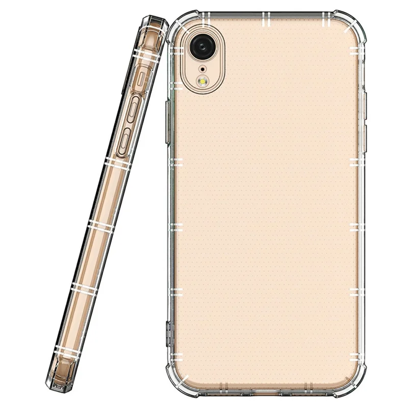 Capa SHANWO para iPhone XR com Borda Reta, Transparente e Resistente a Impactos em TPU para Celular