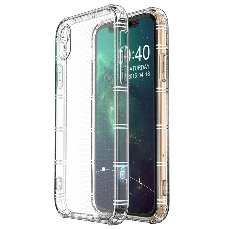 Capa SHANWO para iPhone XR com Borda Reta, Transparente e Resistente a Impactos em TPU para Celular