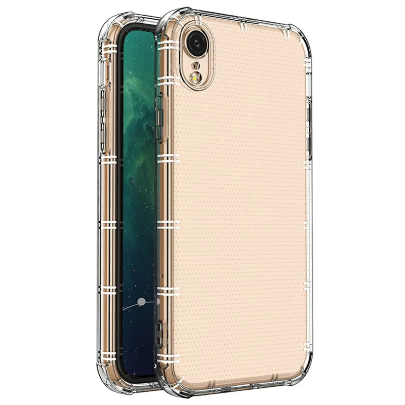 Capa SHANWO para iPhone XR com Borda Reta, Transparente e Resistente a Impactos em TPU para Celular