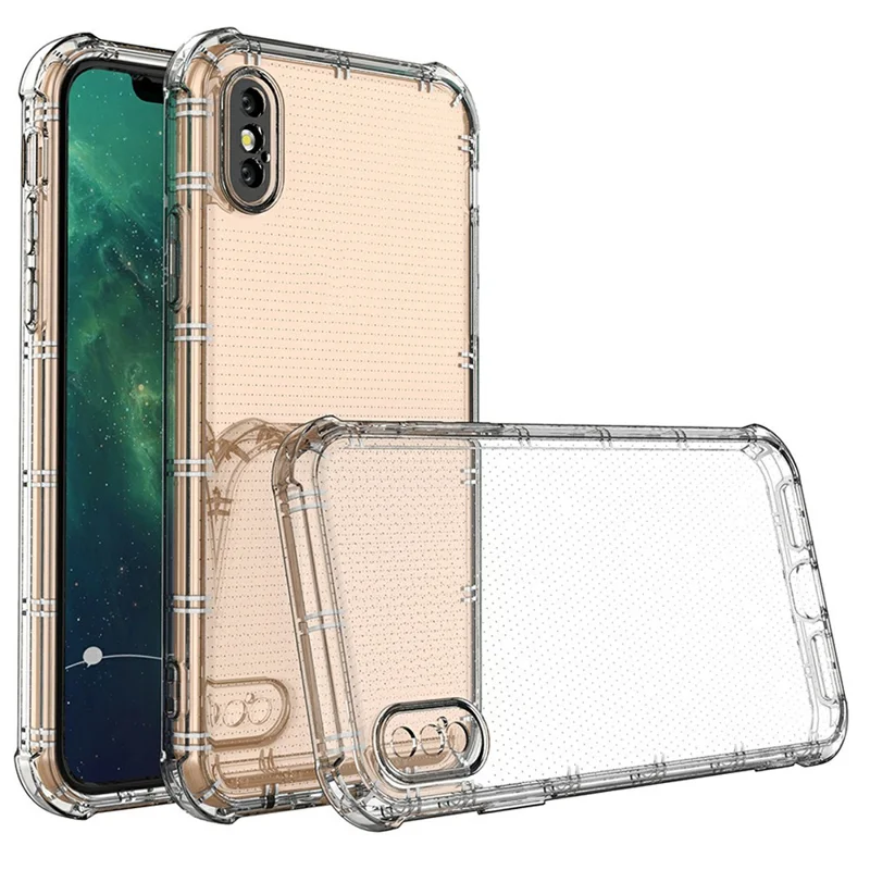 SHANWO For iPhone XS  /  X Case Straight Edge Clear Shockproof TPU Phone Back Cover