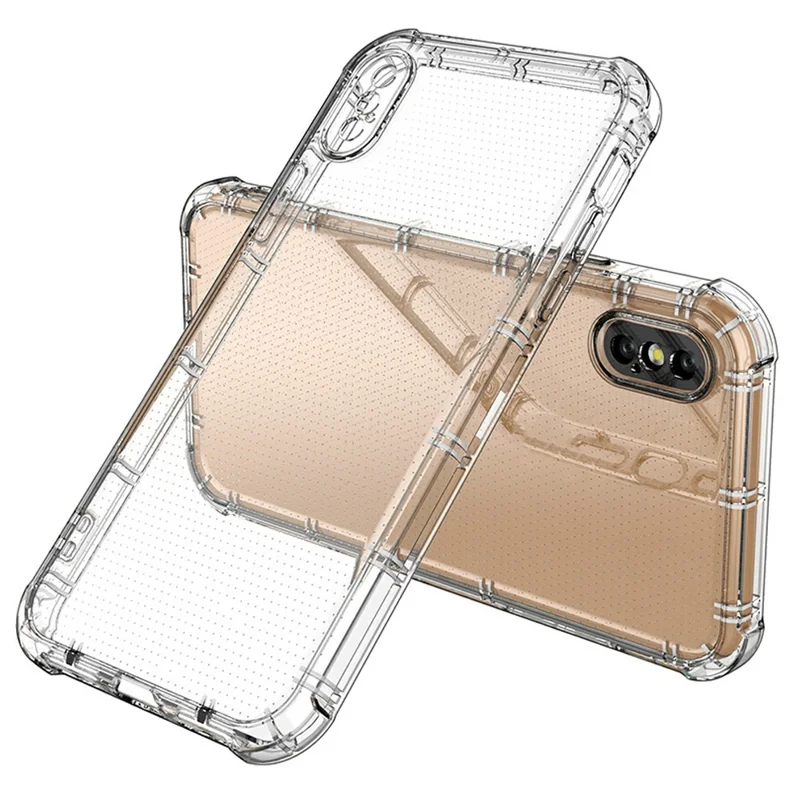 SHANWO For iPhone XS  /  X Case Straight Edge Clear Shockproof TPU Phone Back Cover