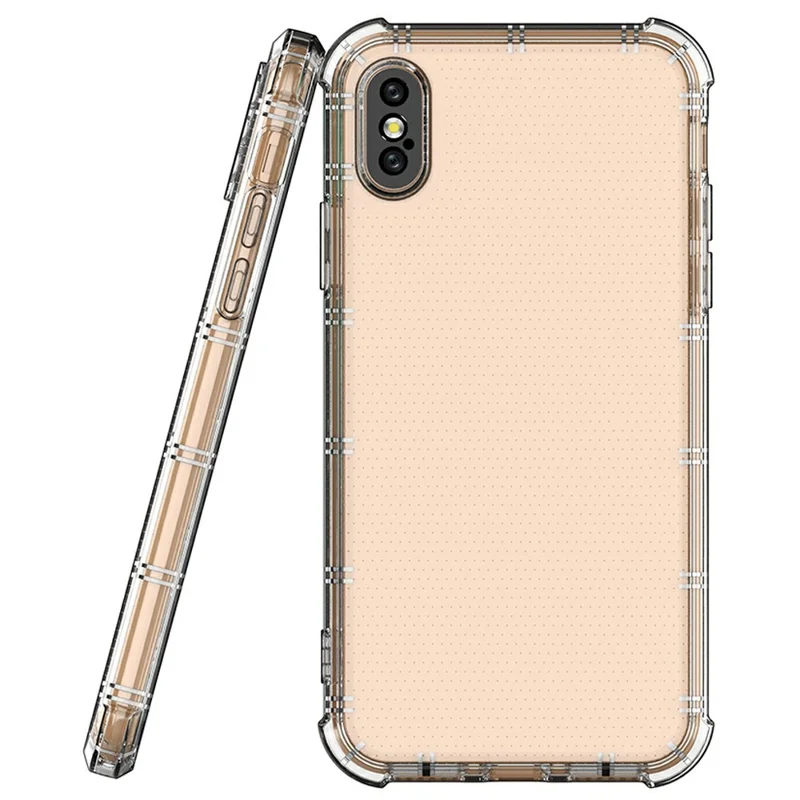 SHANWO For iPhone XS  /  X Case Straight Edge Clear Shockproof TPU Phone Back Cover