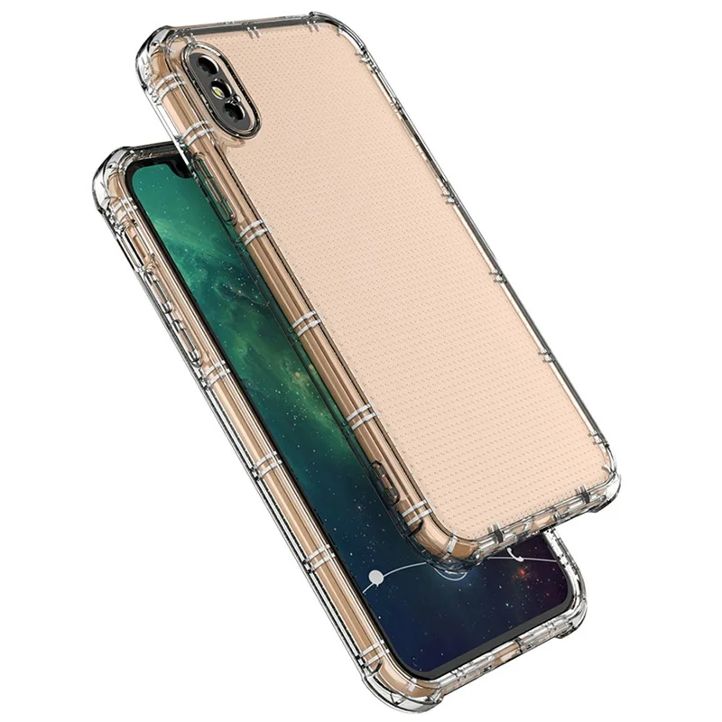 SHANWO For iPhone XS  /  X Case Straight Edge Clear Shockproof TPU Phone Back Cover