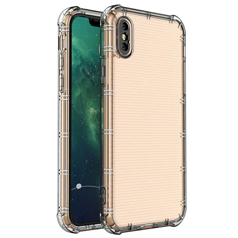 SHANWO For iPhone XS  /  X Case Straight Edge Clear Shockproof TPU Phone Back Cover