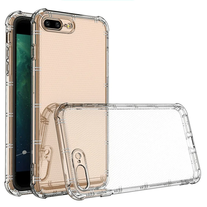SHANWO Pour iPhone 8 Plus / 7 Plus Étui Bord Droit Clair Coque de téléphone TPU Antichoc