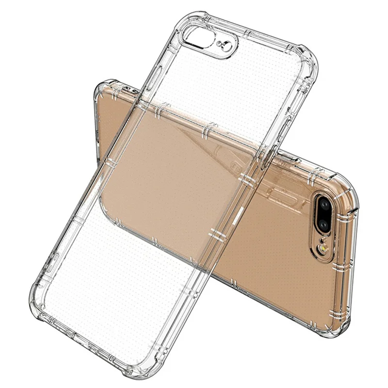 SHANWO Pour iPhone 8 Plus / 7 Plus Étui Bord Droit Clair Coque de téléphone TPU Antichoc