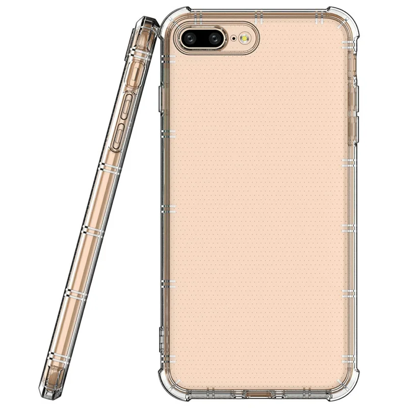 SHANWO Pour iPhone 8 Plus / 7 Plus Étui Bord Droit Clair Coque de téléphone TPU Antichoc