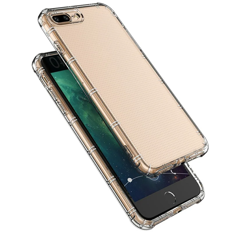SHANWO Pour iPhone 8 Plus / 7 Plus Étui Bord Droit Clair Coque de téléphone TPU Antichoc