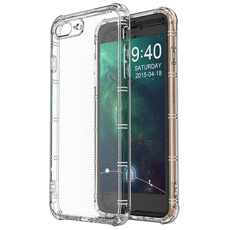 SHANWO Pour iPhone 8 Plus / 7 Plus Étui Bord Droit Clair Coque de téléphone TPU Antichoc