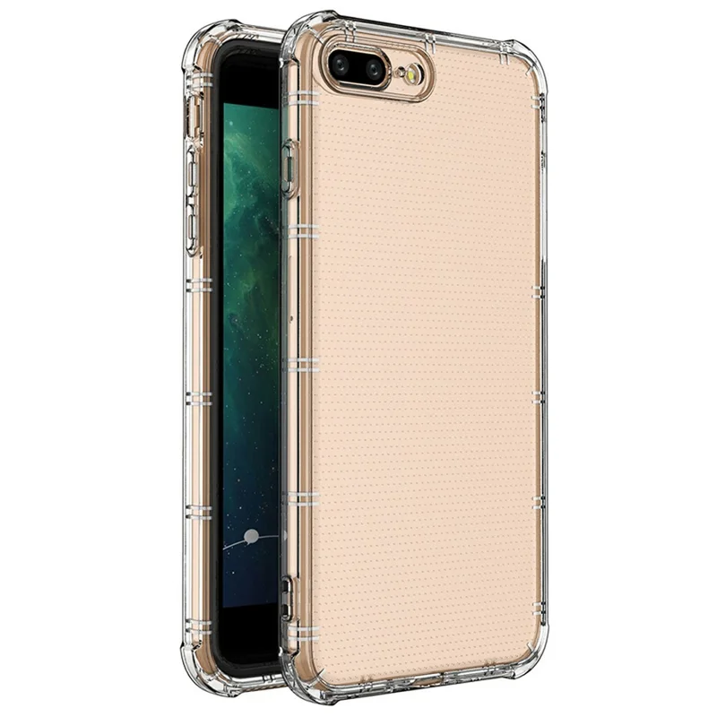 SHANWO Pour iPhone 8 Plus / 7 Plus Étui Bord Droit Clair Coque de téléphone TPU Antichoc