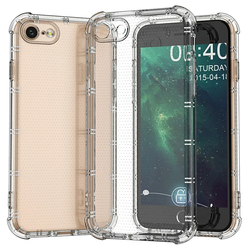 SHANWO TPU Case For iPhone SE (2022)  /  (2020)  /  8  /  7 Straight Edge Clear Shockproof Phone Back Cover