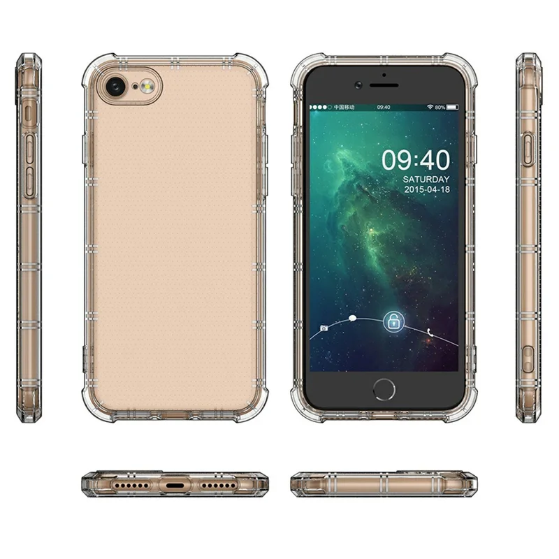 SHANWO TPU Case For iPhone SE (2022)  /  (2020)  /  8  /  7 Straight Edge Clear Shockproof Phone Back Cover