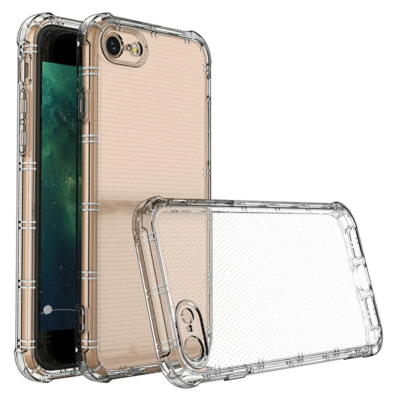 SHANWO TPU Case For iPhone SE (2022)  /  (2020)  /  8  /  7 Straight Edge Clear Shockproof Phone Back Cover