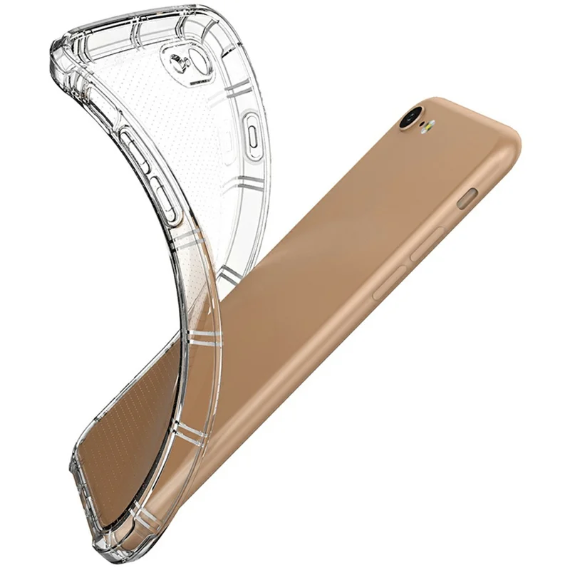 SHANWO TPU Case For iPhone SE (2022)  /  (2020)  /  8  /  7 Straight Edge Clear Shockproof Phone Back Cover