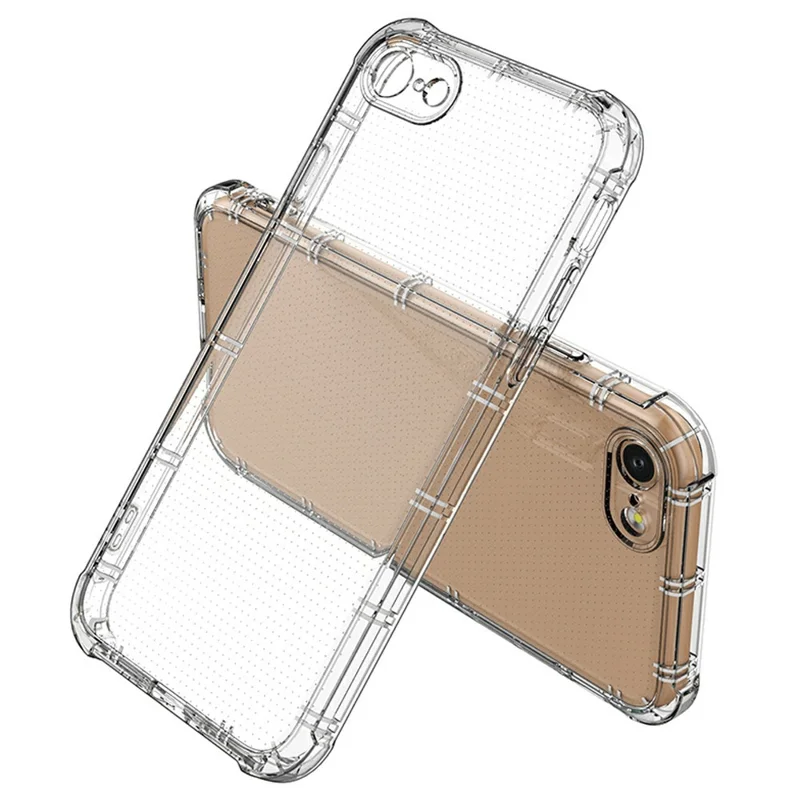 SHANWO TPU Case For iPhone SE (2022)  /  (2020)  /  8  /  7 Straight Edge Clear Shockproof Phone Back Cover