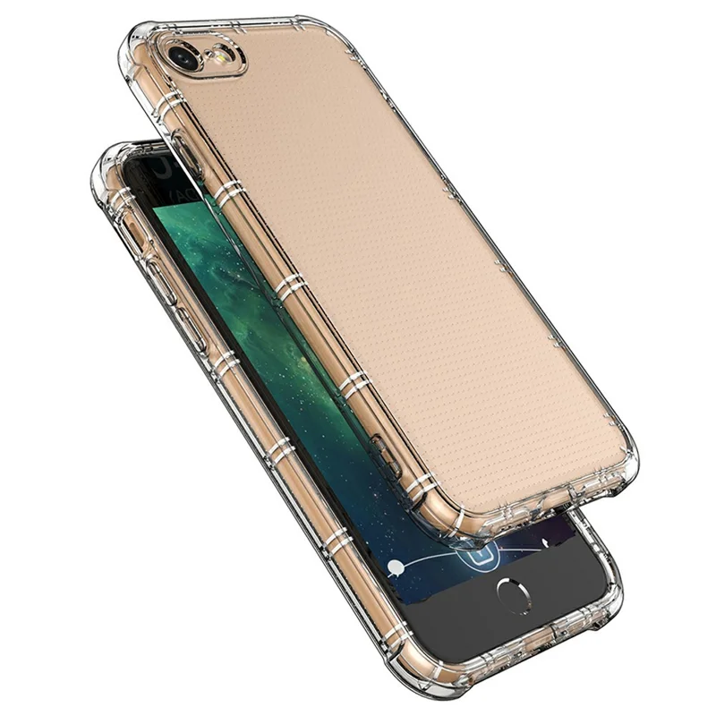 SHANWO TPU Case For iPhone SE (2022)  /  (2020)  /  8  /  7 Straight Edge Clear Shockproof Phone Back Cover