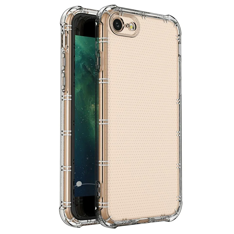 SHANWO TPU Case For iPhone SE (2022)  /  (2020)  /  8  /  7 Straight Edge Clear Shockproof Phone Back Cover