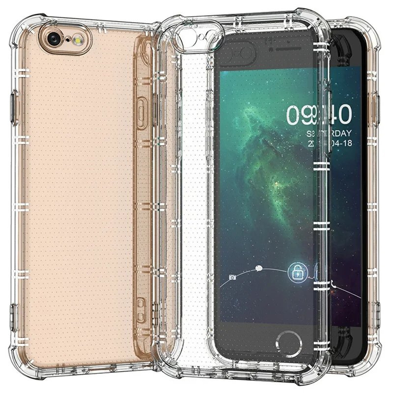 SHANWO для iPhone 6 / 6s Чехол с прямыми краями прозрачный противоударный TPU чехол для задней панели телефона