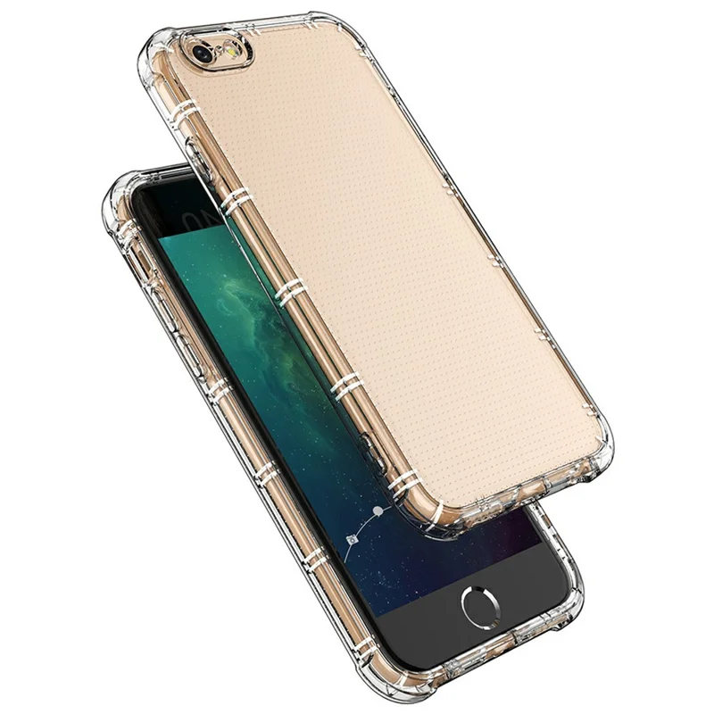 SHANWO для iPhone 6 / 6s Чехол с прямыми краями прозрачный противоударный TPU чехол для задней панели телефона