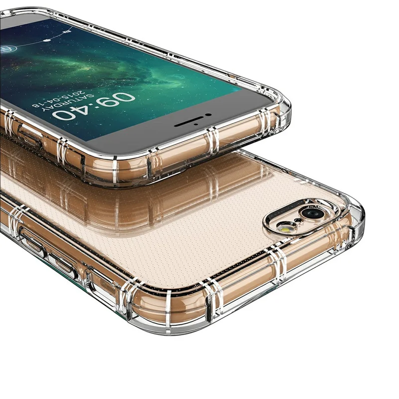 SHANWO для iPhone 6 / 6s Чехол с прямыми краями прозрачный противоударный TPU чехол для задней панели телефона