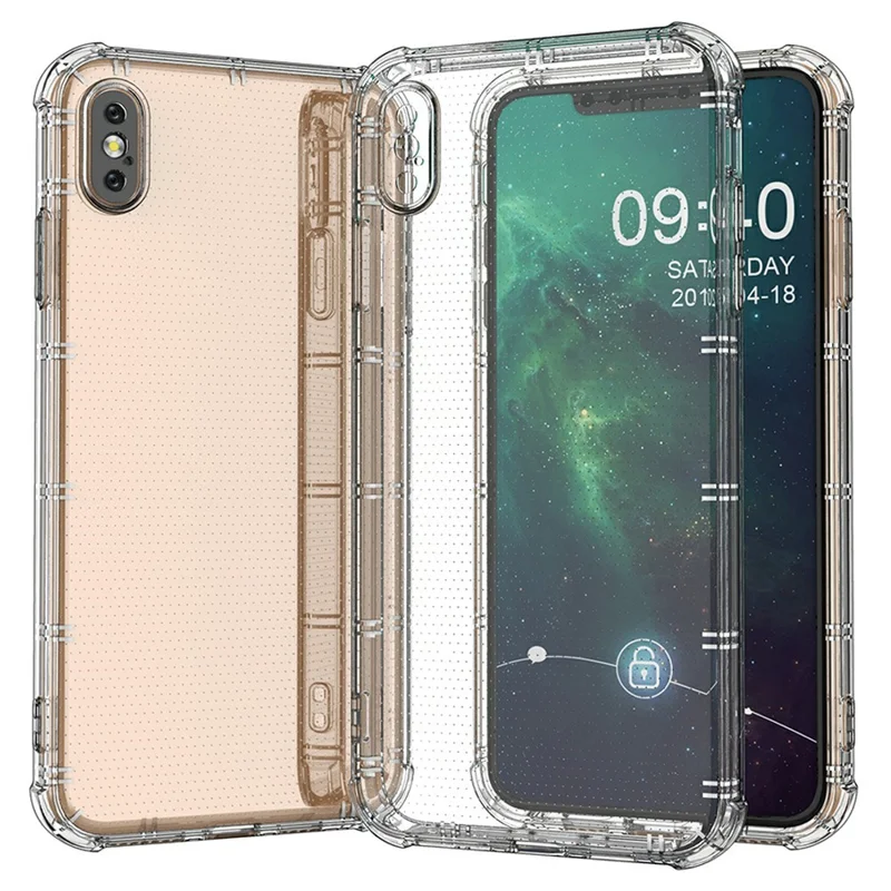SHANWO For iPhone XS Max Case Straight Edge Clear Shockproof TPU Phone Back Cover