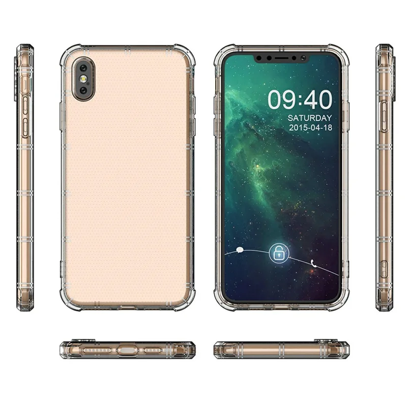 SHANWO For iPhone XS Max Case Straight Edge Clear Shockproof TPU Phone Back Cover