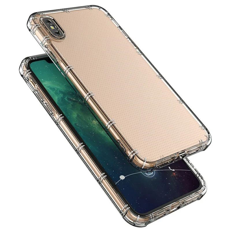 SHANWO For iPhone XS Max Case Straight Edge Clear Shockproof TPU Phone Back Cover