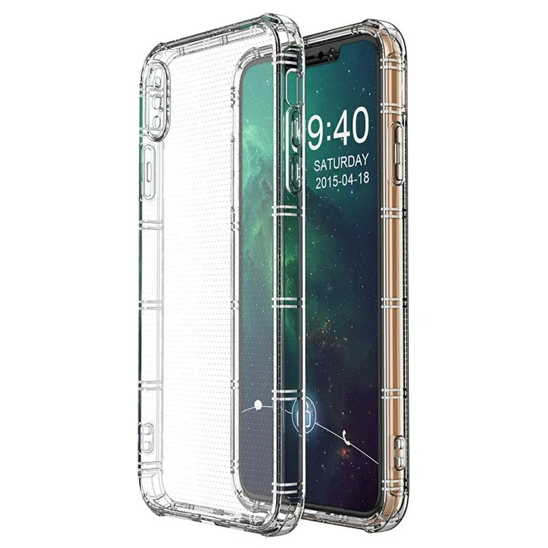 SHANWO For iPhone XS Max Case Straight Edge Clear Shockproof TPU Phone Back Cover
