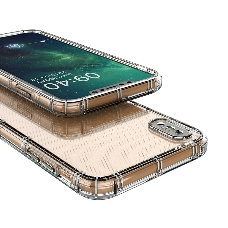 SHANWO For iPhone XS Max Case Straight Edge Clear Shockproof TPU Phone Back Cover