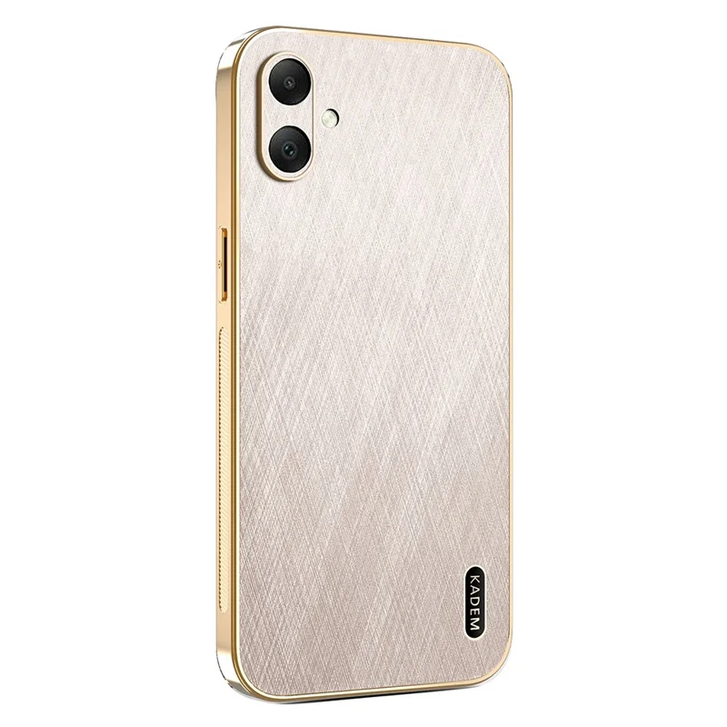 KADEM For Samsung Galaxy A05 4G Case Electroplating Silk Texture PU + TPU Phone Back Cover - Gold