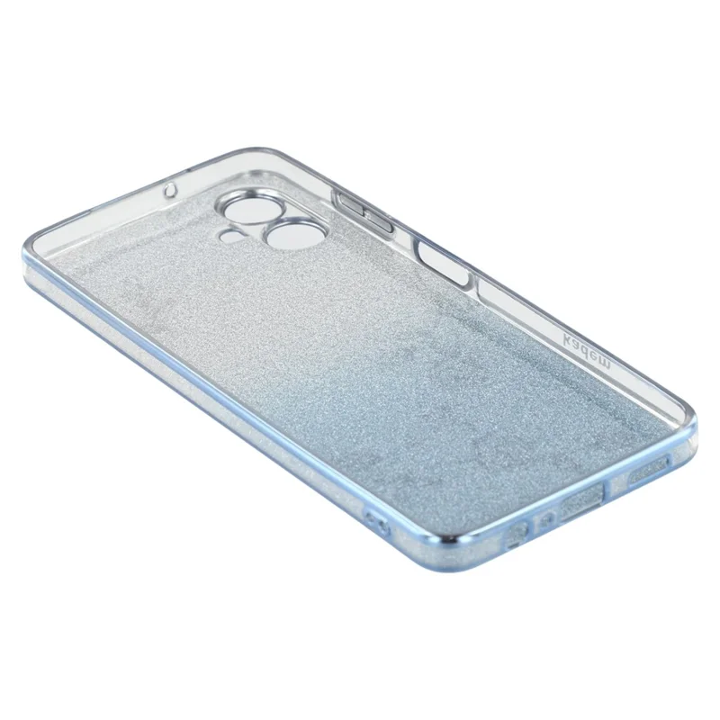 KADEM Per Samsung Galaxy A05 4G Cover con Anello Supporto TPU Fiori Cover Telefono Sfumato Glitter - Blu