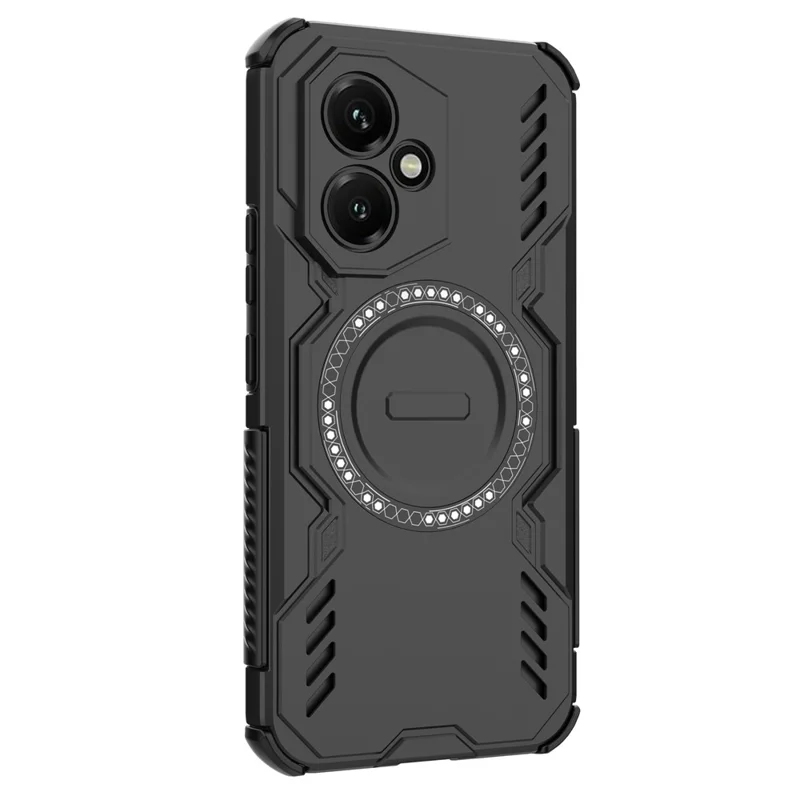 Pour l'honneur 400 5G (global) Étui magnétique Armure papillon Dissipation de la chaleur creuse PC + Étui de téléphone TPU - Noir