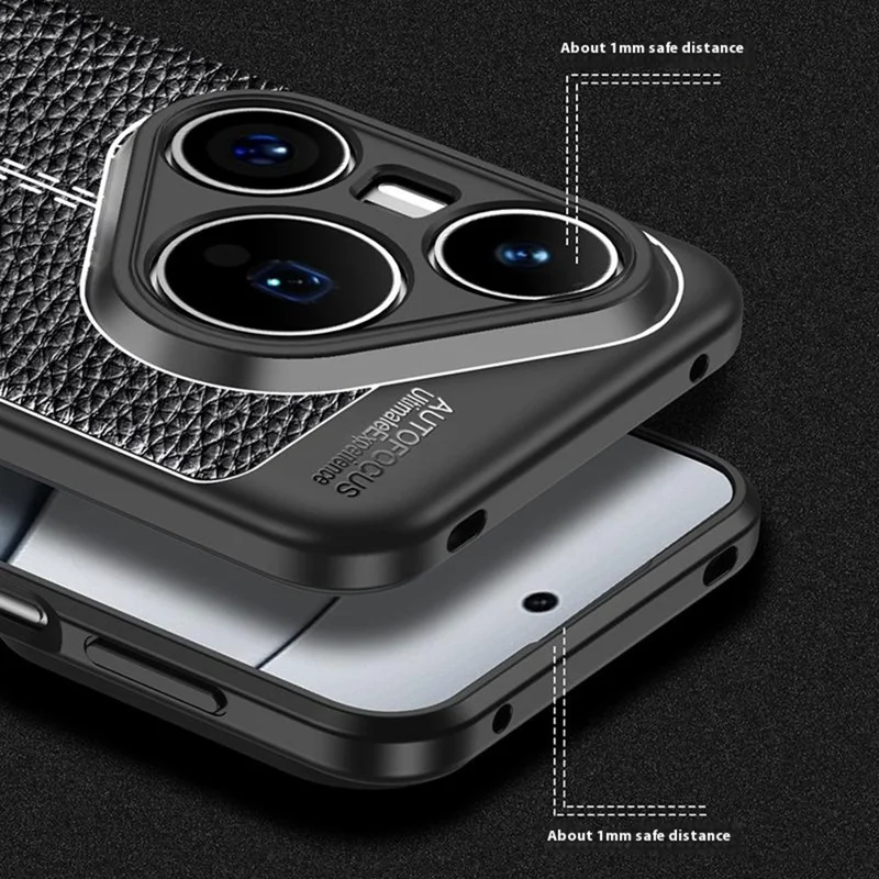 For Huawei Pura 80 Pro Case Litchi Texture TPU Flexible Phone Cover, Black