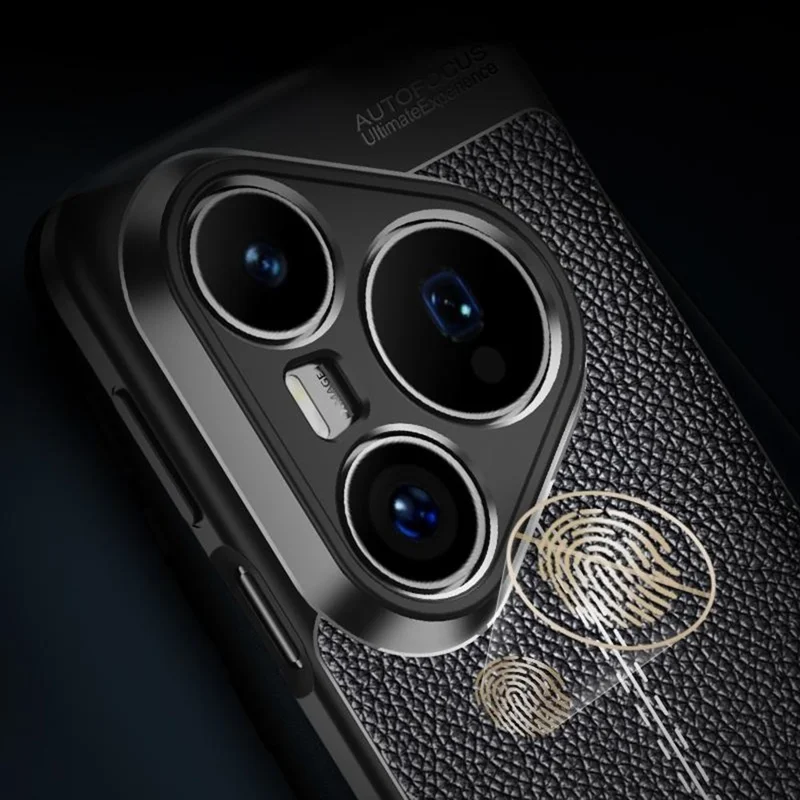 For Huawei Pura 80 Pro Case Litchi Texture TPU Flexible Phone Cover, Black