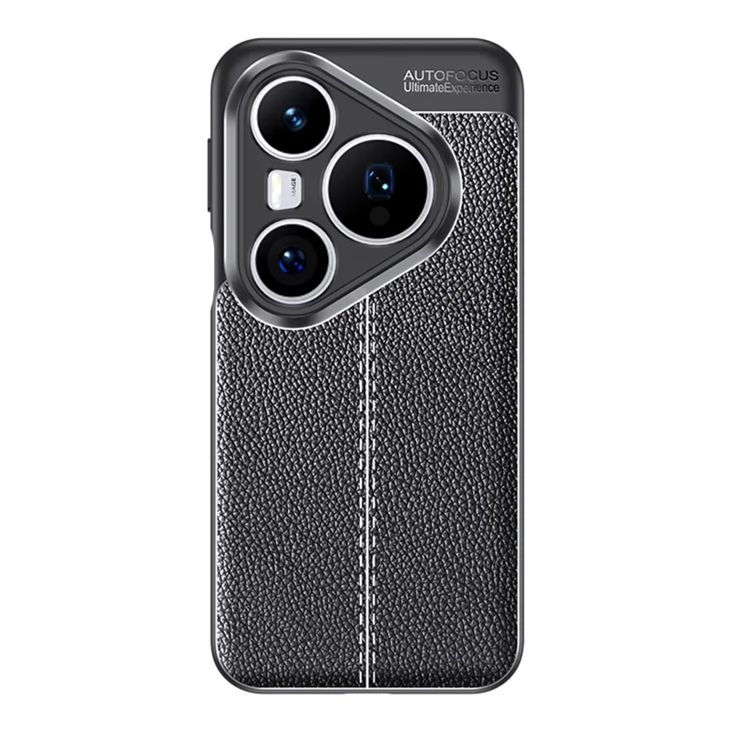 For Huawei Pura 80 Pro Case Litchi Texture TPU Flexible Phone Cover, Black