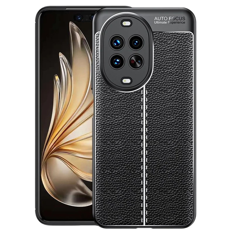 Für Huawei nova 14 Pro 5G Hülle Litschi-Textur TPU Flexibles Handyhülle, Schwarz