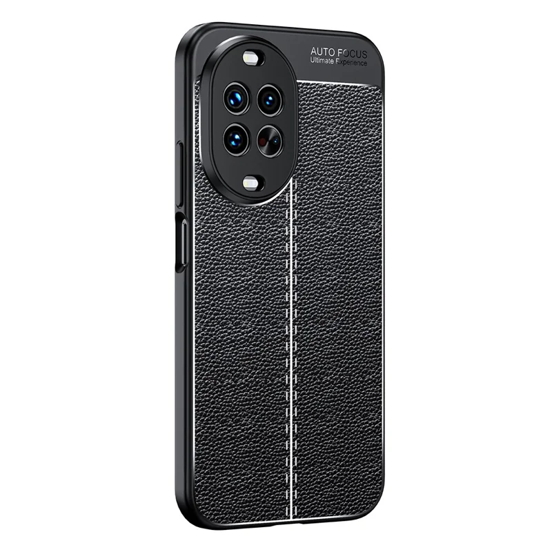 Für Huawei nova 14 Pro 5G Hülle Litschi-Textur TPU Flexibles Handyhülle, Schwarz